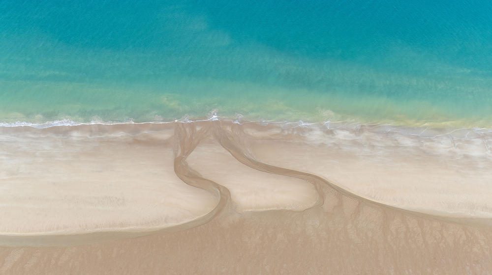 Above Cable Beach Western Australia, empty beach and clear water